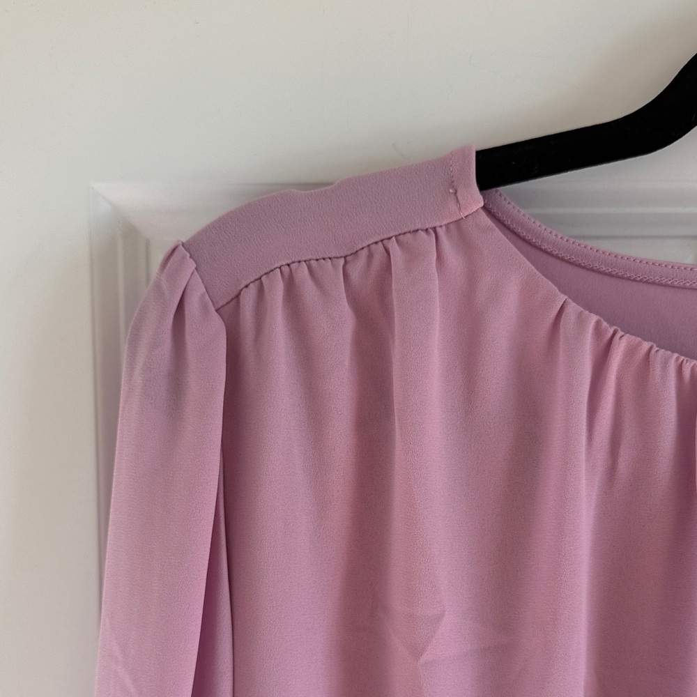 NWT Ann Taylor Shirred Neck Pink/Lavendar Blouse Size medium - Picture 8 of 11
